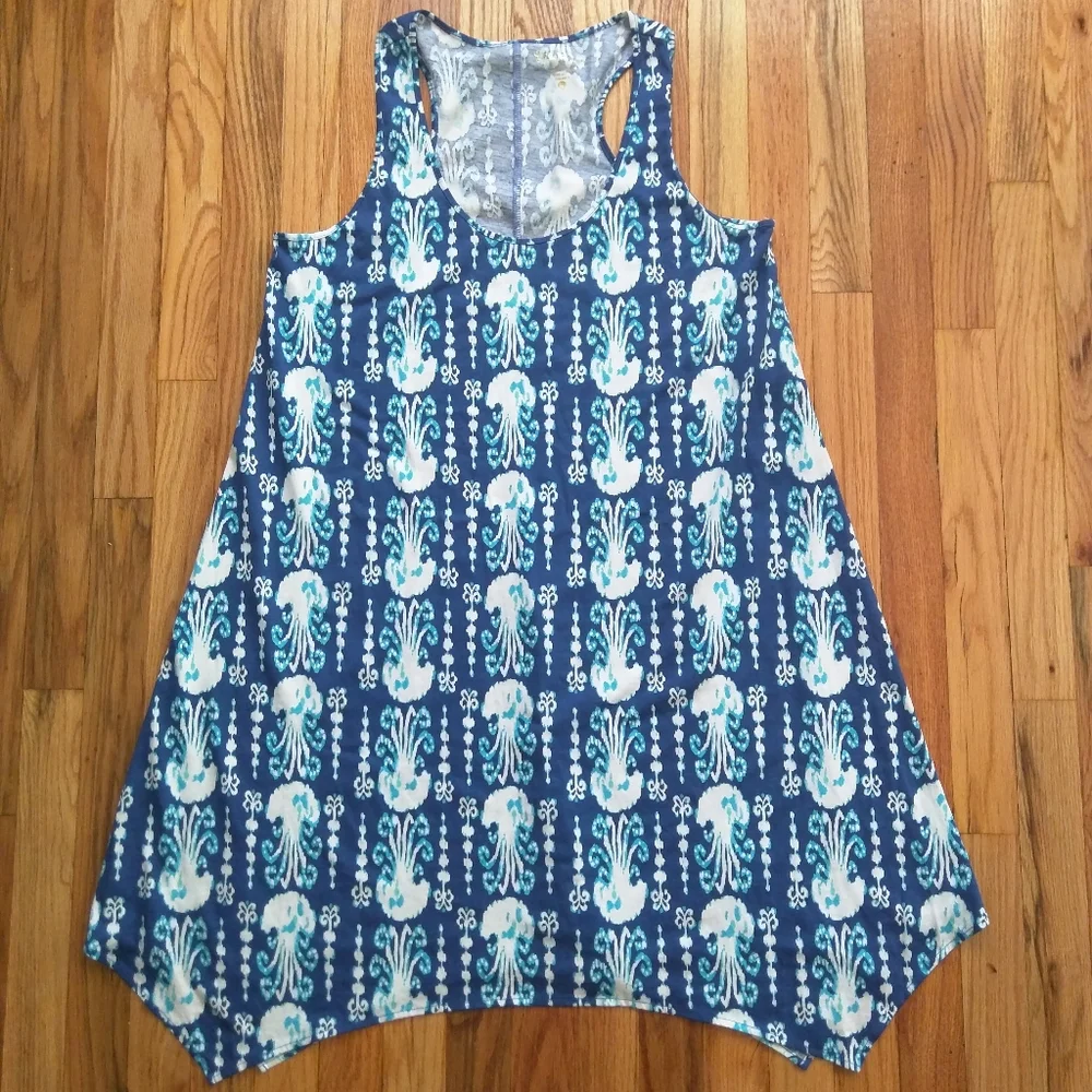 Lilly Pulitzer Melle Dress Indigo Get in Line Blue Sleeveless Racerback White L - Picture 7 of 16